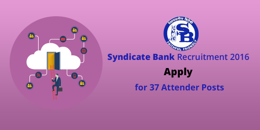 Syndicate Bank Recruitment 2016