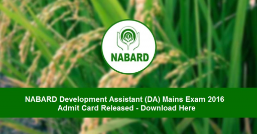 NABARD DA Mains 2016 admit card