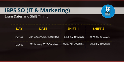ibps-so-it-and-marketing-officer-exam-dates-and-shift-timings-2017